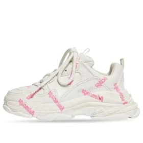 Triple S Logotype Sneakers “Λευκό και ροζ τεχνικό υλικό” 654251W2FAB9050