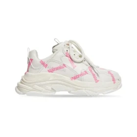 Triple S Logotype Sneakers “Λευκό και ροζ τεχνικό υλικό” 654251W2FAB9050