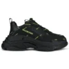 Triple S Sneakers “Allover Logo – Μαύρο Φθορίζον Κίτρινο” 536737W2FA11070