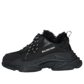 Triple S Sneakers “Faux Fur Black” 668563W3CQ51000