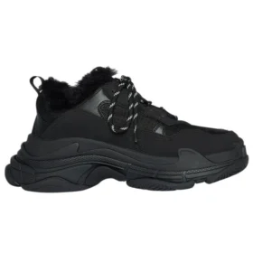 Triple S Sneakers “Faux Fur Black” 668563W3CQ51000
