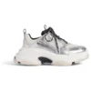 Triple S Sneakers «Μαύρο, Λευκό και Ασημί, Διπλό Αφρό και Πλέγμα» 536737W2FWM8191