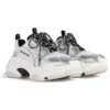 Triple S Sneakers «Μαύρο, Λευκό και Ασημί, Διπλό Αφρό και Πλέγμα» 536737W2FWM8191