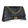 Τσάντα με μεσαία αλυσίδα Crush Crocodile «Black» 716393210IX1000