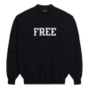 Unisex FW21 Φούτερ με στρογγυλό λαιμό και δωρεάν τύπωμα, Μαύρο 652981TKVD41070