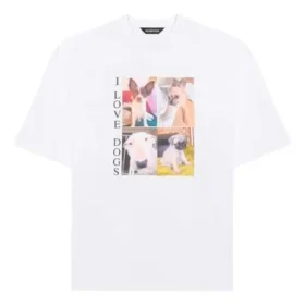 Unisex με τύπωμα «I Love Dogs», λευκό 641614TJVH19000