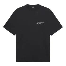 Unisex SS21 Εταιρική εκτύπωση, στρογγυλό λαιμό, κοντό μανίκι, μαύρο 612966TKV861070