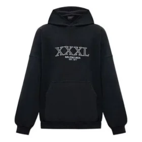 XXXL Φούτερ με κουκούλα και ανοιχτό μπροστινό μέρος “Μαύρο Λευκό” 713677TNVD91070