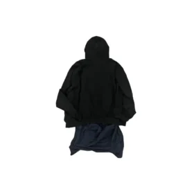 XXXL Φούτερ με κουκούλα και μπαλώματα, Oversized “Μαύρο” 720406TNVD91070