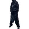 XXXL Φούτερ με κουκούλα και μπαλώματα, Oversized “Μαύρο” 720406TNVD91070